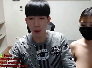 asiatisk, store-patter, kæmpestor, amatør, kæreste-kvindlig, webcam, koreansk, drillende