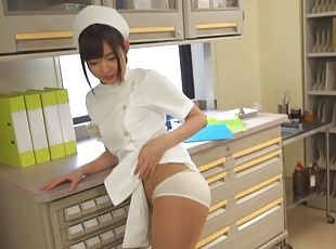 asiatique, infirmière, fellation, hardcore, japonais, couple, culotte, uniformes