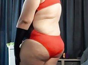 Chubby Femboy is horny in a new one piece swimsuit