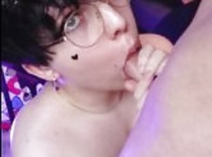 small twink loves to suck cock and gag on it
