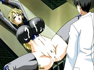 Captive hentai gets squeezed her bigboobs and brutally fucked by doctor