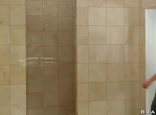 mandi, berambut-pirang, mandi-shower