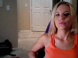 Blonde Slut With Natural Tits Touch Herself In Front Of Webcam