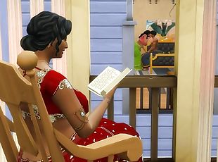 Hindi Version - Busty Landlord and Lakshmi Aunty cannot resist the young boy - WickedWhims