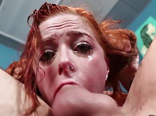 HD Deepthroat Blowjob by Redhead Penny Pax Gets Brutally Face Fucked By Tommy Pistol - Penny Pax