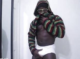 Black Hunk Supposed To Be Studying For Exams Jerks Off His Cock Instead