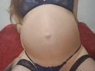 Horny pregnant gets multiple orgasms with a hard facesitting to her submissive husband