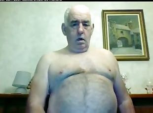 Grandpa cum on webcam