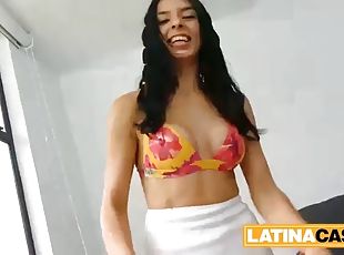 CASTING LATINA - Beautiful Latina cheerleader hired for anal and ATM Daniela Ortiz