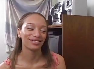 POV interracial blowjob and facial cumshot with pretty ebony girl