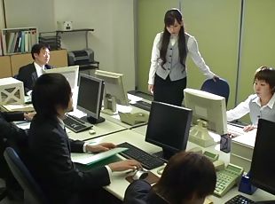 Asian office girl gets her face fucked hardcore at work