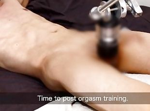 Post orgasm training with sex machine.