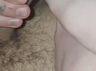 Uncut cock cums on pretty toes
