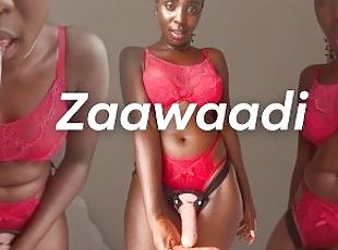 Ebony Zaawaadi pegs your mouth and asshole & gets wet