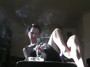 fetish, rygende, høje-hæle