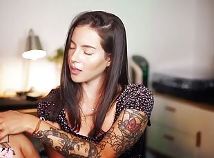 indio, webcam, bonita, tatuaje