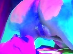 Gen Padova - Body Paint Black Light Lesbian Erotica Pussy Licking