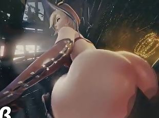 Witch Mercy rides a cock instead of a broom