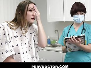 doktor, na-twarz, fetysz, ból, brunetka