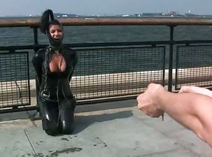 Betty Baphomet gets tortured by Nadia Styles outdoors