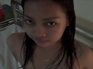 This cute amateur Asian girl is getting dirty for the camera, having some hot hardcore sex