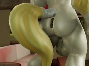 Dawn Heart anthro horse muscle growth animation
