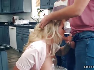 Blonde Housewife Allows Her Stepson To Suck Her - Huge Boobs, Xander Corvus And Karlo Karerra
