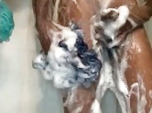 Soapy shower jerking
