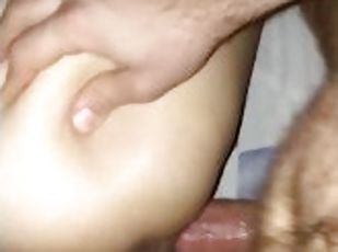 Pussy close-up with sperm inside a rigidly fucked by a big dick