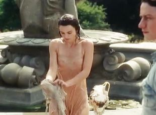 Sensual Keira Knightley All Wet In a See-Through Dress