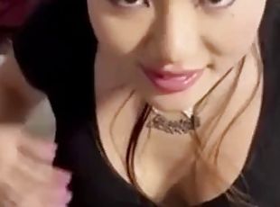 Beautiful Asian amateur gives blowjob POV