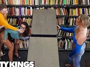 REALITY KINGS - Hot Librarian Mandy Waters Fucks Jimmy Michaels While His GF Is Reading A Book