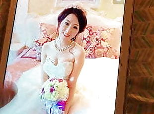 Cum tribute bride in her wedding dress with dirty talk