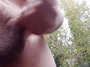 Wanking naked in the woods