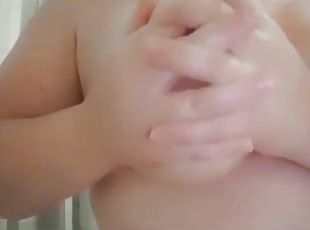 Big natural boobs getting oiled