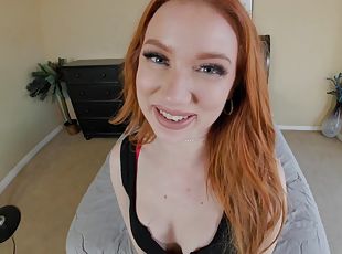 HD POV video of Madison Morgan wearing red socks being dicked