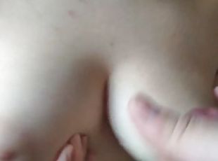 Masturbation - Male POV Cum on Big Tits