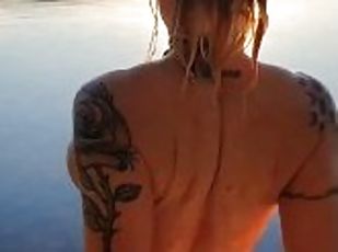Swedish babe nude swiming public