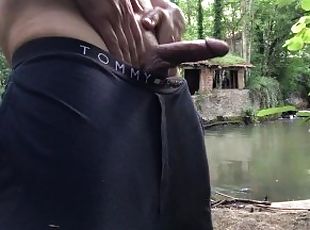 gay nice dick quick cum in the forest