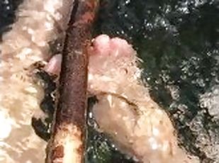 natural toes in the water
