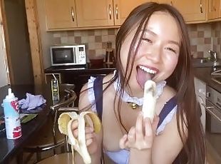 asiático, culo, sirvienta, babes, adolescente, japonés, primera-persona, cocina, novia, webcam