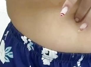 She has orgasms while fucking her navel