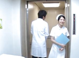 ممرضة, يابانية, زوجين, قذف, غريب, الزي-الرسمي