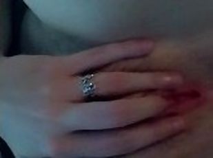 Showing my tits before rubbing my pussy and fingering my ass