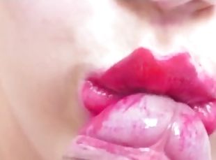 Mother friend blowjob pink lips make me Cum