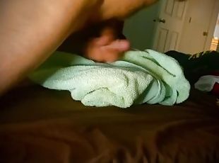 Towel humping till cumshot, viewer requested