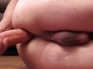 Fucking the cum out of my ass with a dildo