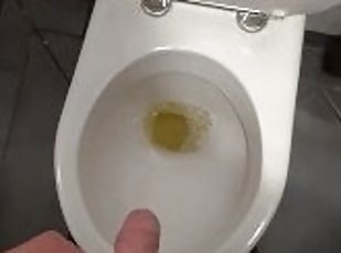 Man piss in the public toilet POV  4K