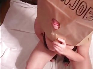 Anonymous hooker cheap blowjob with a paper bag