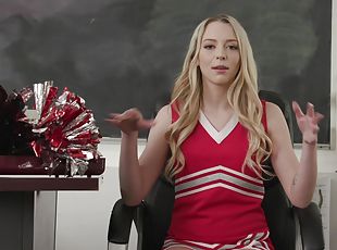 Horny cheerleader in outfit gets ready to shoot porn - compilation